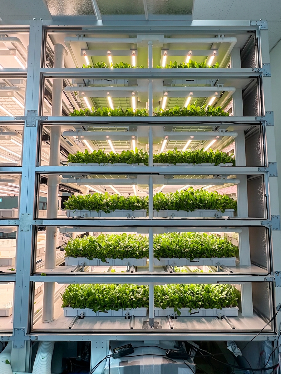 Multi-layer plant production inside G-Cube