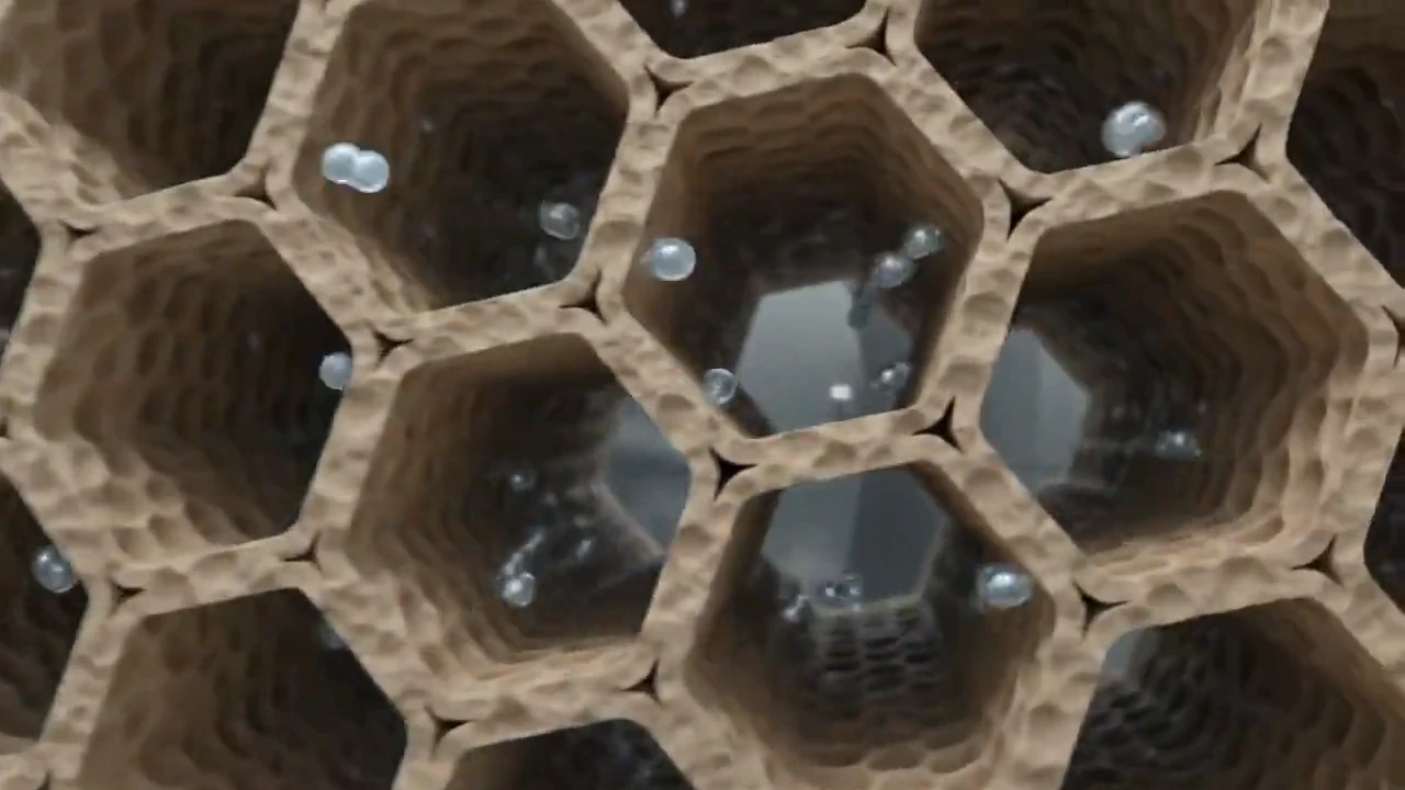 MOF adsorption rotor honeycomb close-up
